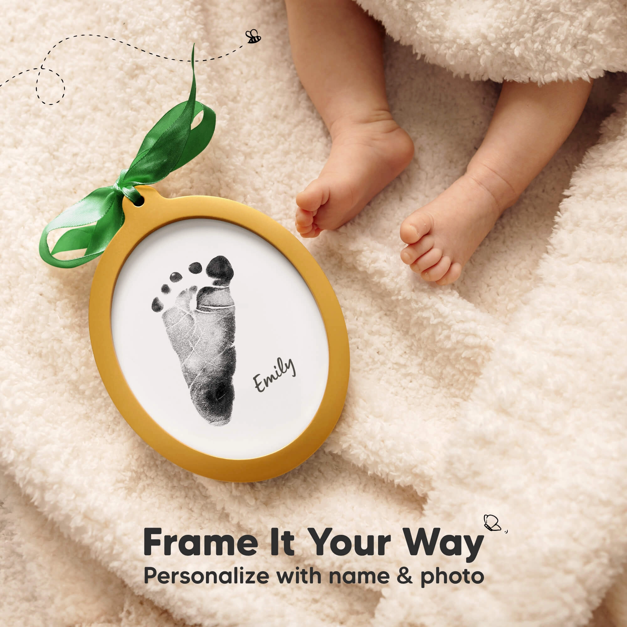 Bitsy Inkless Baby Print and Photo Ornaments (Alpine White)