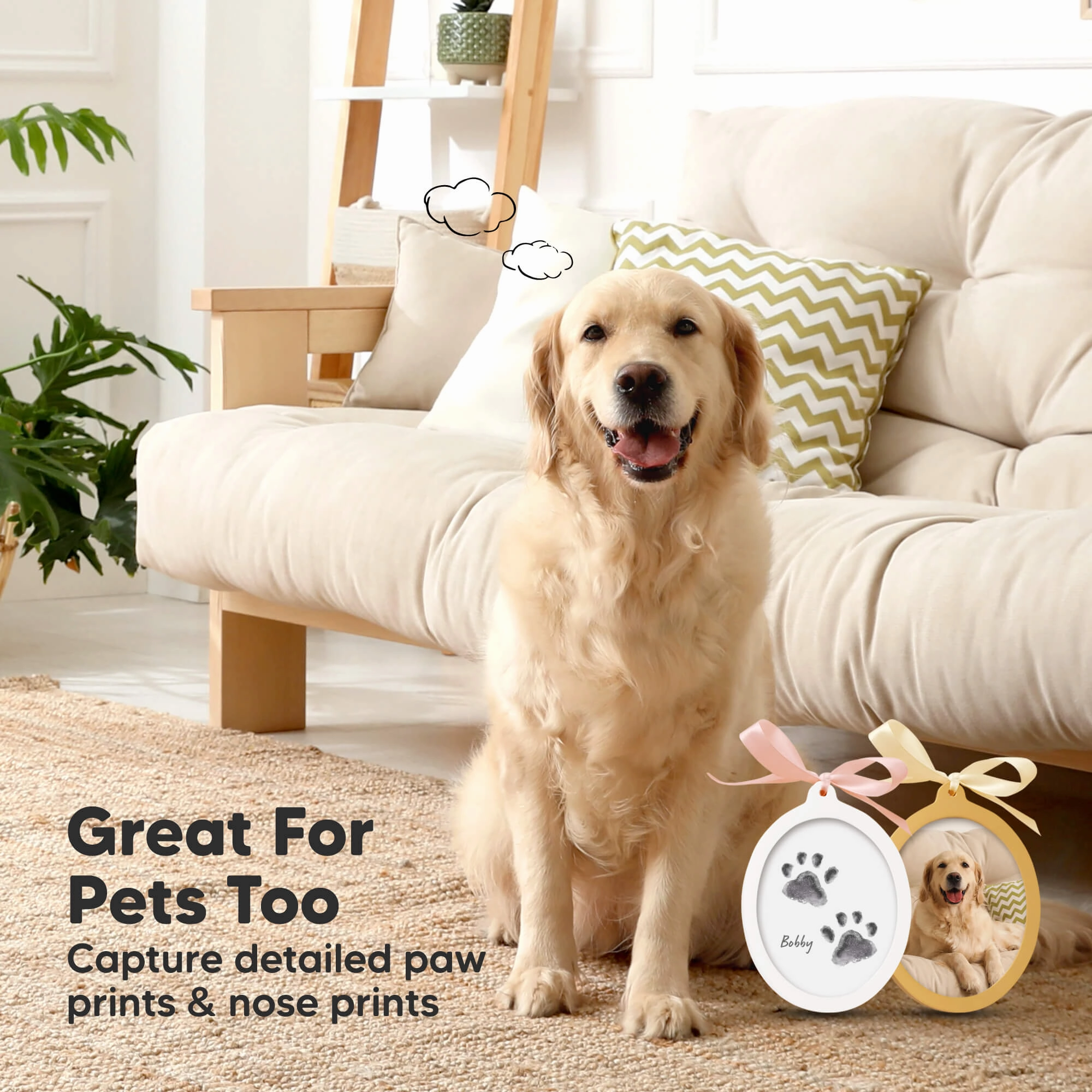 Bitsy Inkless Baby Print and Photo Ornaments (Alpine White)