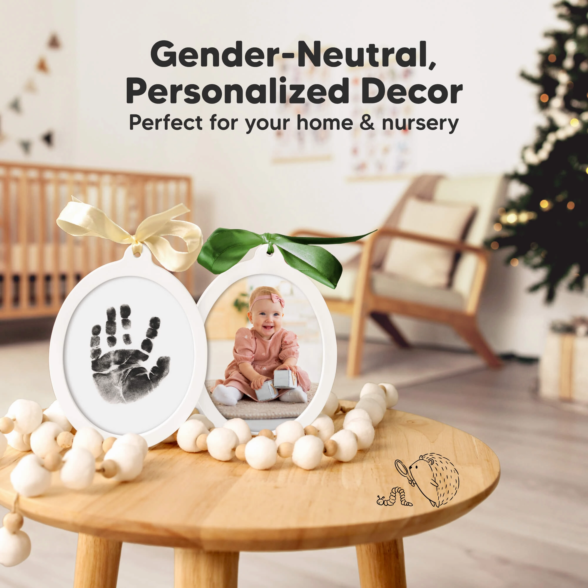 Bitsy Inkless Baby Print and Photo Ornaments (Alpine White)