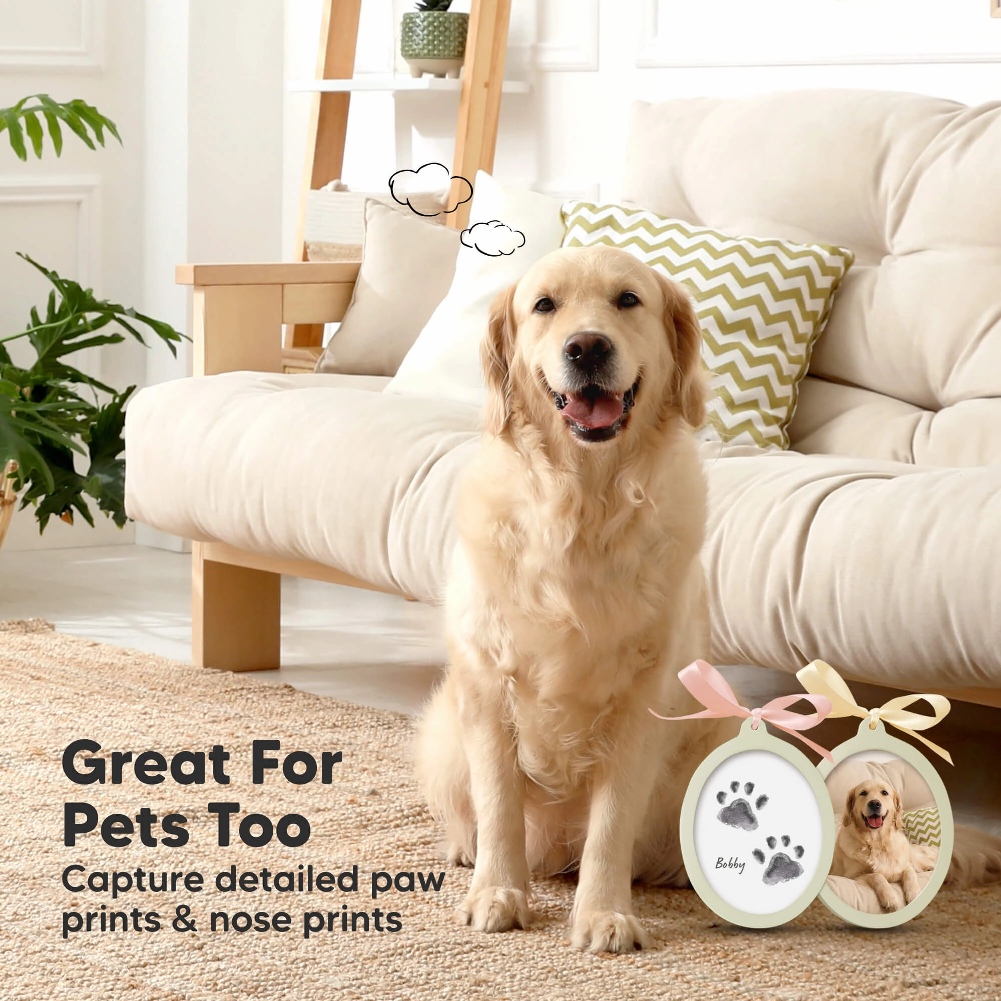 Bitsy Inkless Baby Print and Photo Ornaments (Sage)
