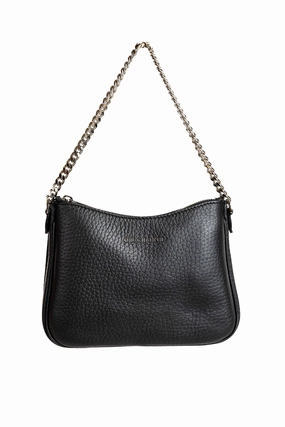 Black Shoulder Bag with Crossbody Strap