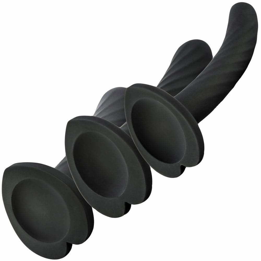 Blush Temptasia Twist Silicone Dildo Kit - Set of 3 - Black
