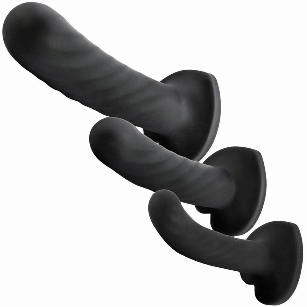 Blush Temptasia Twist Silicone Dildo Kit - Set of 3 - Black
