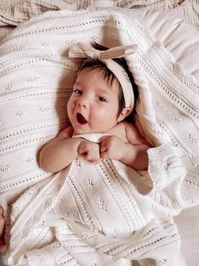 Bring Me Home Pointelle Baby Blanket | White