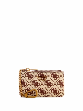 Brown Logo Izzy Zip Pouch