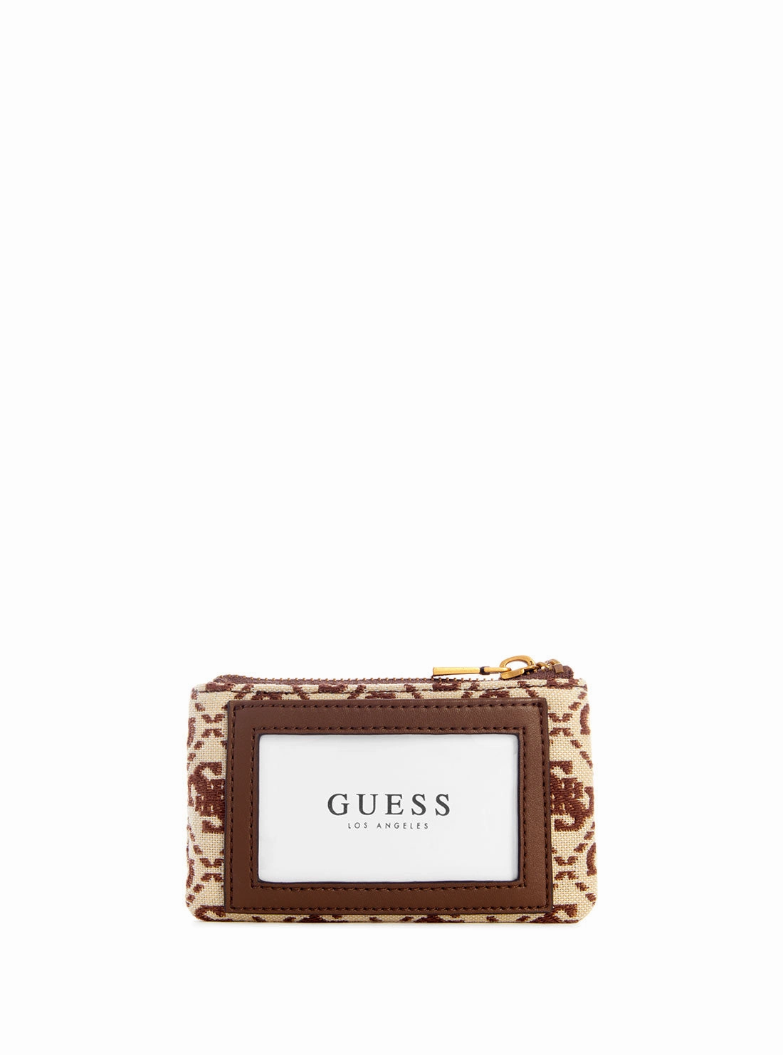 Brown Logo Izzy Zip Pouch