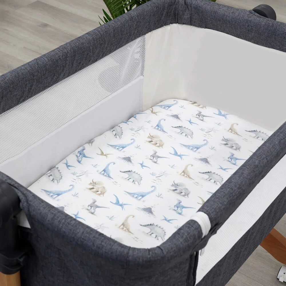 Bubba Blue Jurassic Bamboo 2pk Bedside Sleeper Fitted Sheets