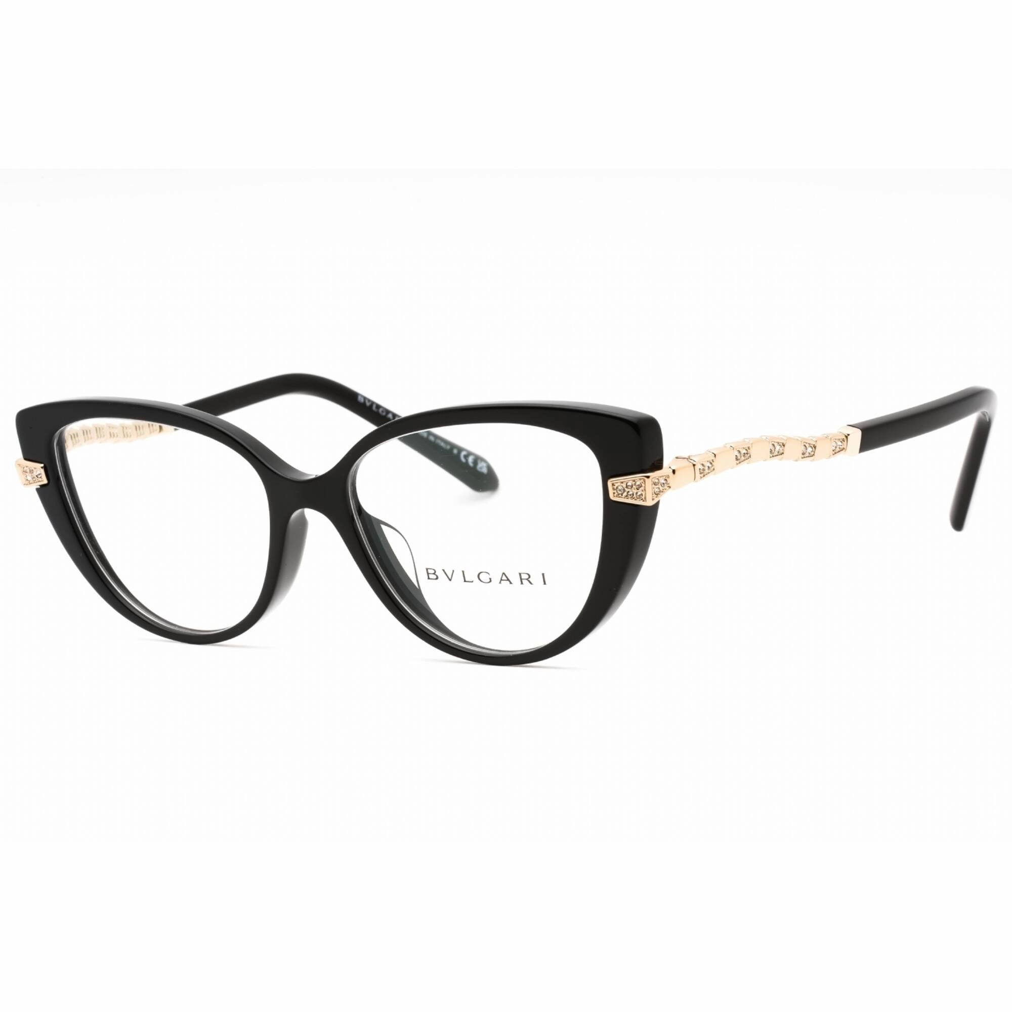 Bvlgari Women's Eyeglasses - Black Plastic Full Rim Cat Eye Frame | 0BV4199BF 501