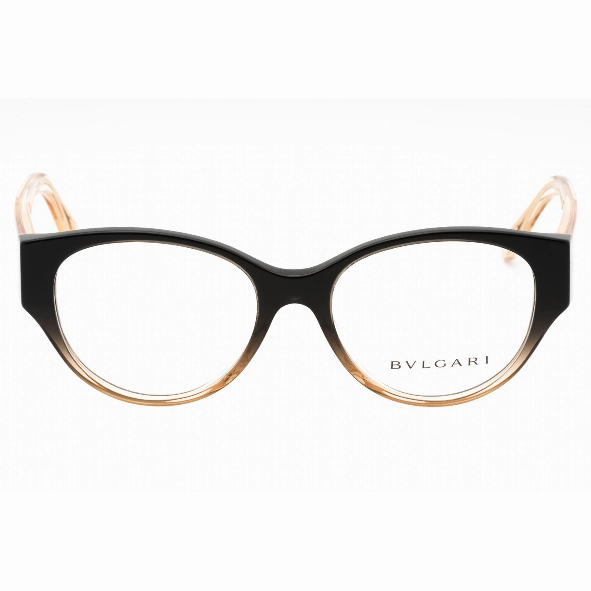 Bvlgari Women's Eyeglasses - Black Shading Beige Plastic Round Frame | 0BV4217 5450