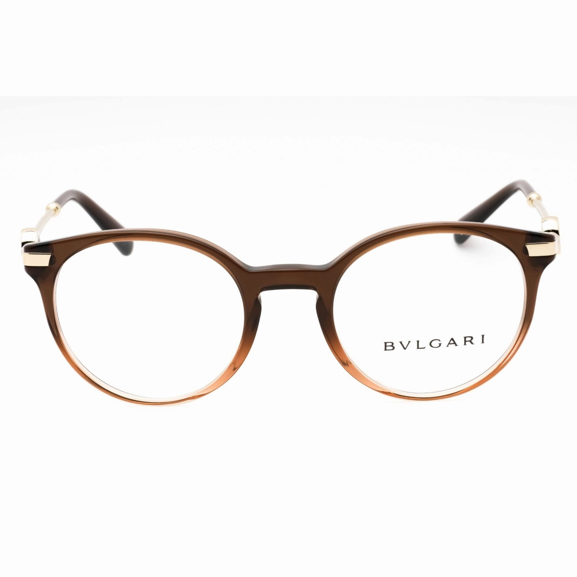 Bvlgari Women's Eyeglasses - Brown Gradient Beige Plastic Round Frame | 0BV4202 5476