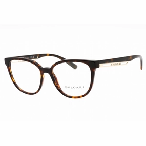 Bvlgari Women's Eyeglasses - Havana Plastic Full Rim Cat Eye 53mm Frame | 0BV4219 504