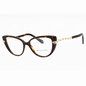 Bvlgari Women's Eyeglasses - Havana Plastic Full Rim Cat Eye Frame | 0BV4199B 504