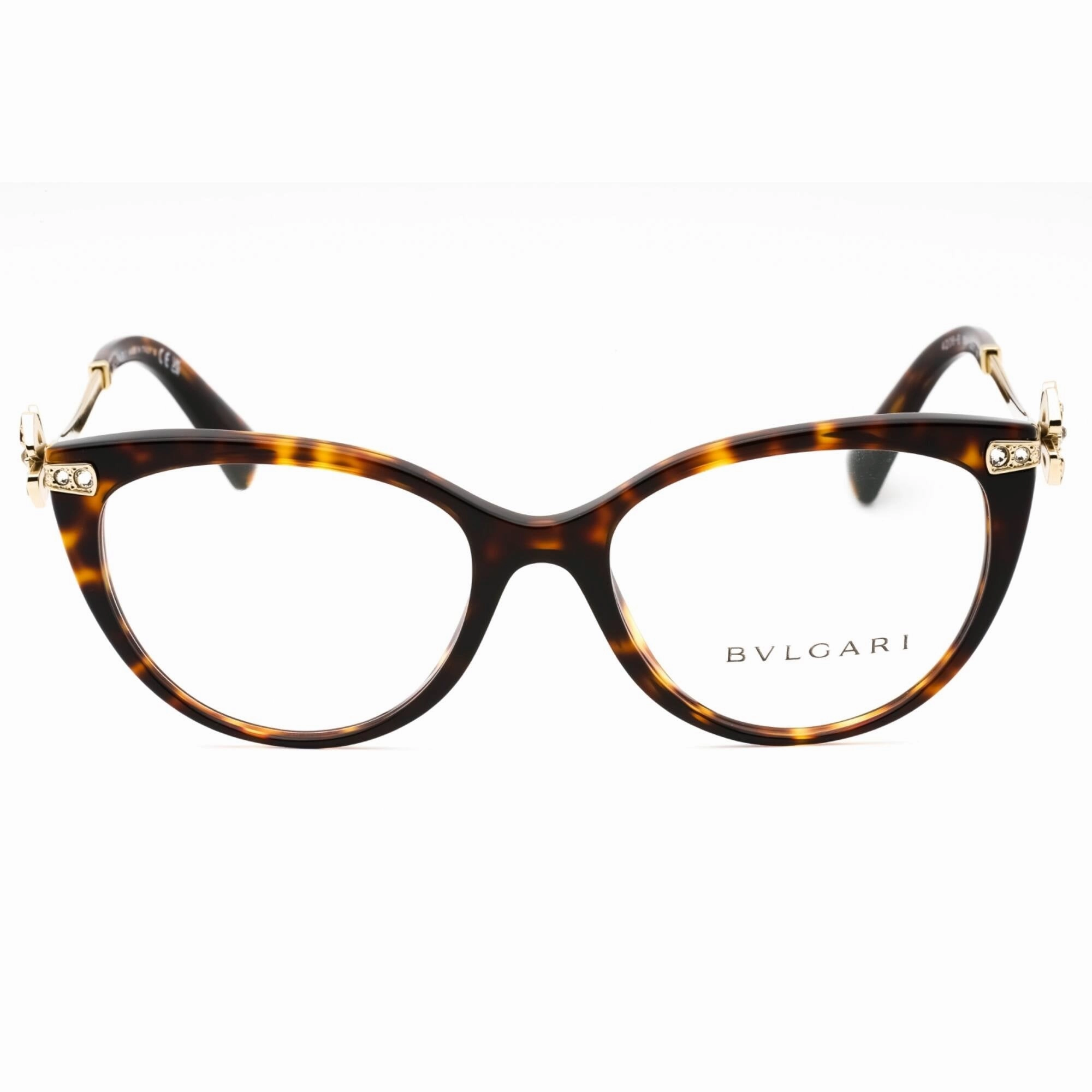 Bvlgari Women's Eyeglasses - Havana Plastic Full Rim Cat Eye Frame | 0BV4206B 504