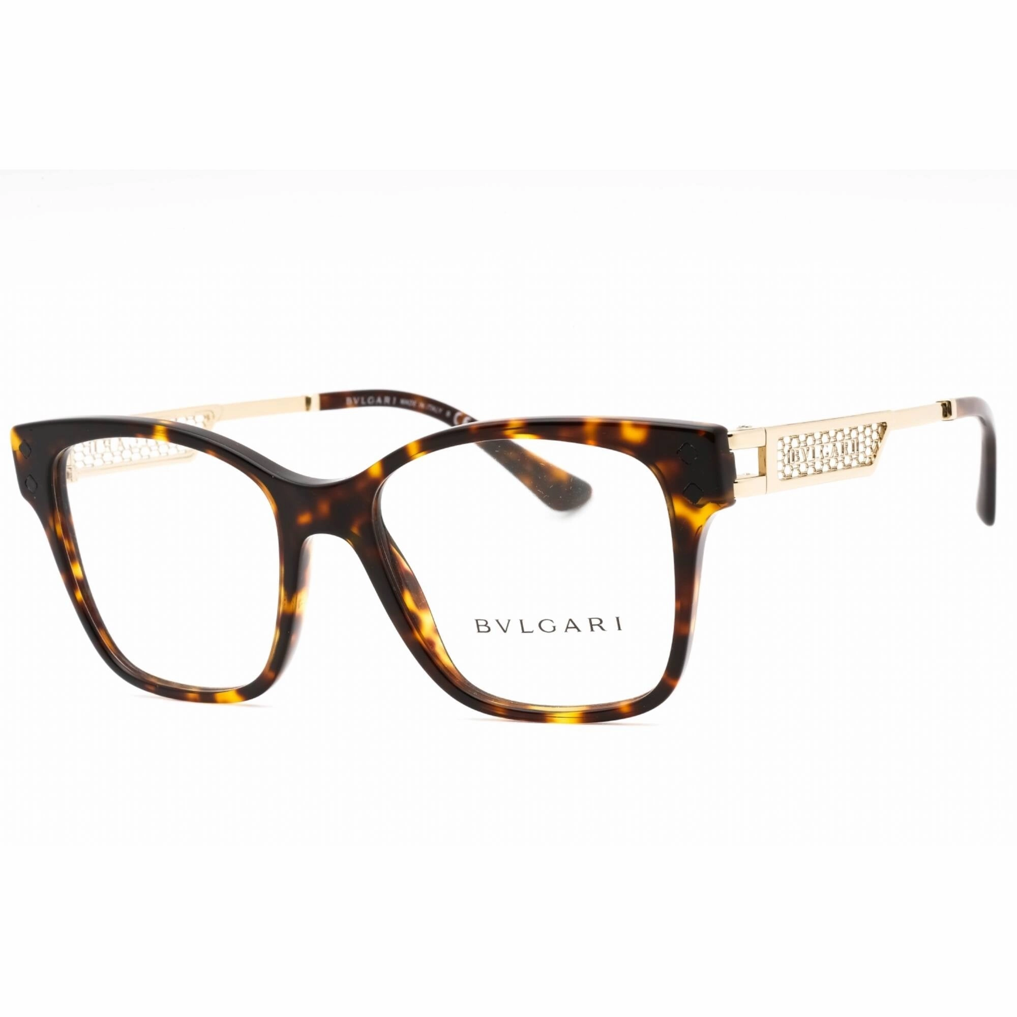 Bvlgari Women's Eyeglasses - Havana Plastic Full Rim Cat Eye Shape Frame | 0BV4213 504