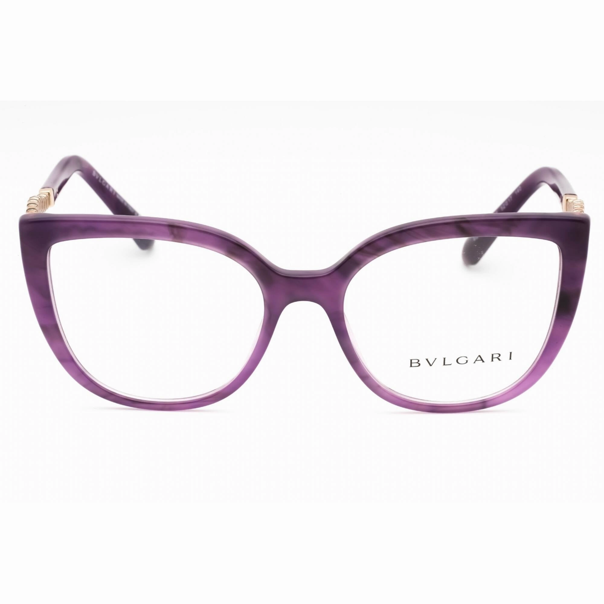 Bvlgari Women's Eyeglasses - Marble Amethyst Plastic Cat Eye Frame | 0BV4214B 5517