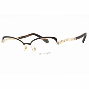 Bvlgari Women's Eyeglasses - Pale Gold/Brown Half Rim Cat Eye Frame | 0BV2239B 2034