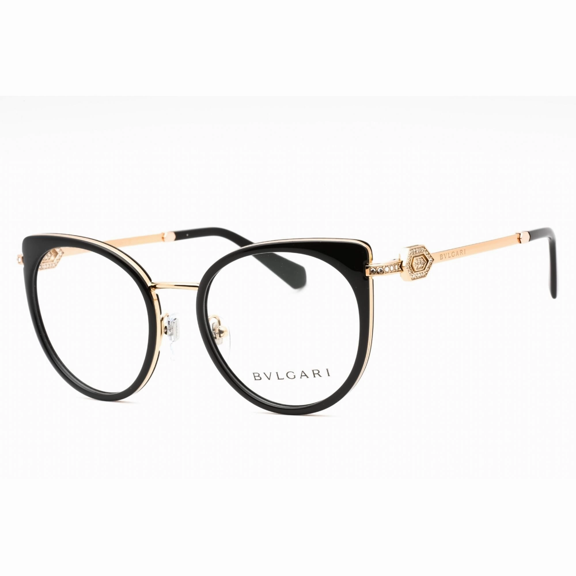 Bvlgari Women's Eyeglasses - Pink Gold Black Full Rim Cat Eye Frame | 0BV2228B 2014