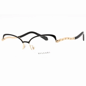 Bvlgari Women's Eyeglasses - Pink Gold/Black Half Rim Cat Eye Frame | 0BV2239B 2033