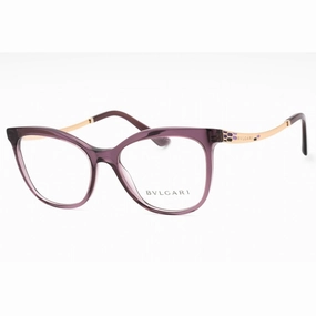 Bvlgari Women's Eyeglasses - Transparent Purple Plastic Cat Eye Frame | 0BV4218 5514