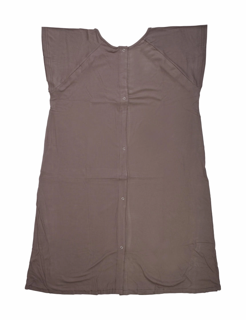 Cocoa Ribbed Labor & Delivery Gown