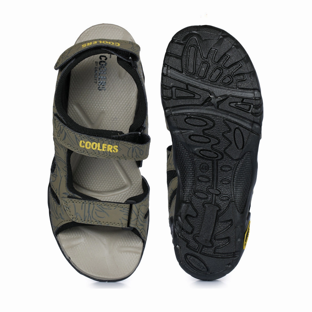 Coolers Sporty Olive Green Sandals For Men 8141-05 By Liberty