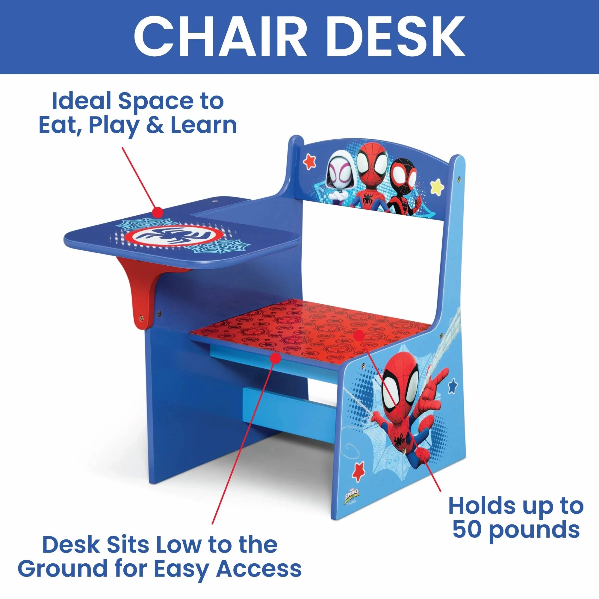 Delta Children 99780SMF-1164 Spidey And His Amazing Friends 3-Piece Toddler Bedroom Set Blue