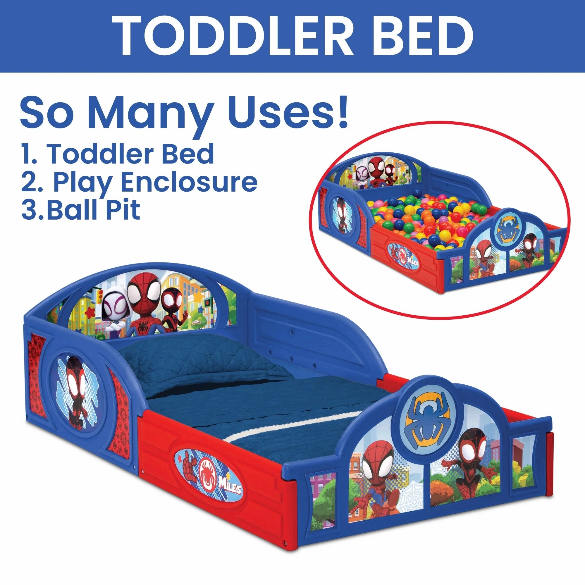 Delta Children 99780SMF-1164 Spidey And His Amazing Friends 3-Piece Toddler Bedroom Set Blue