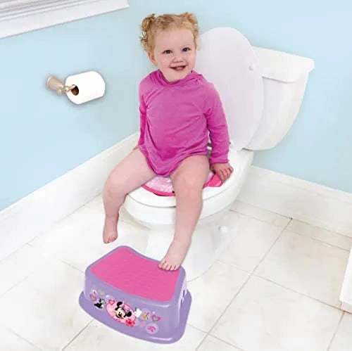 Disney Minnie Mouse 2 Pc Happy Helpers Essential Potty Training Set - Soft Potty Seat, Step Stool