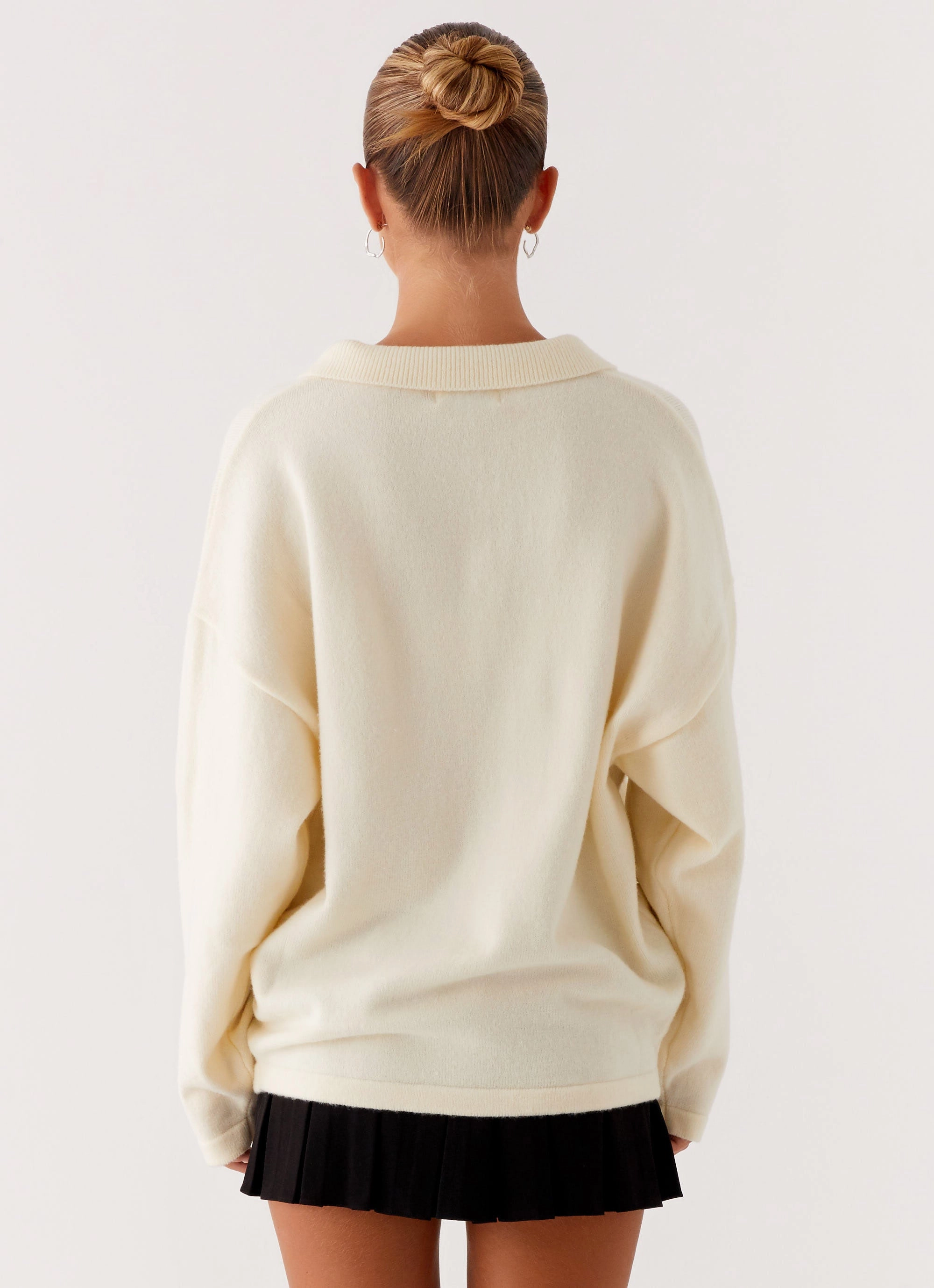 Dorian Button Knit Sweater - Ivory