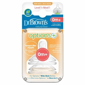 Dr. Brown's Options  Baby Bottle Teats Level 1 Wide Neck 0  months