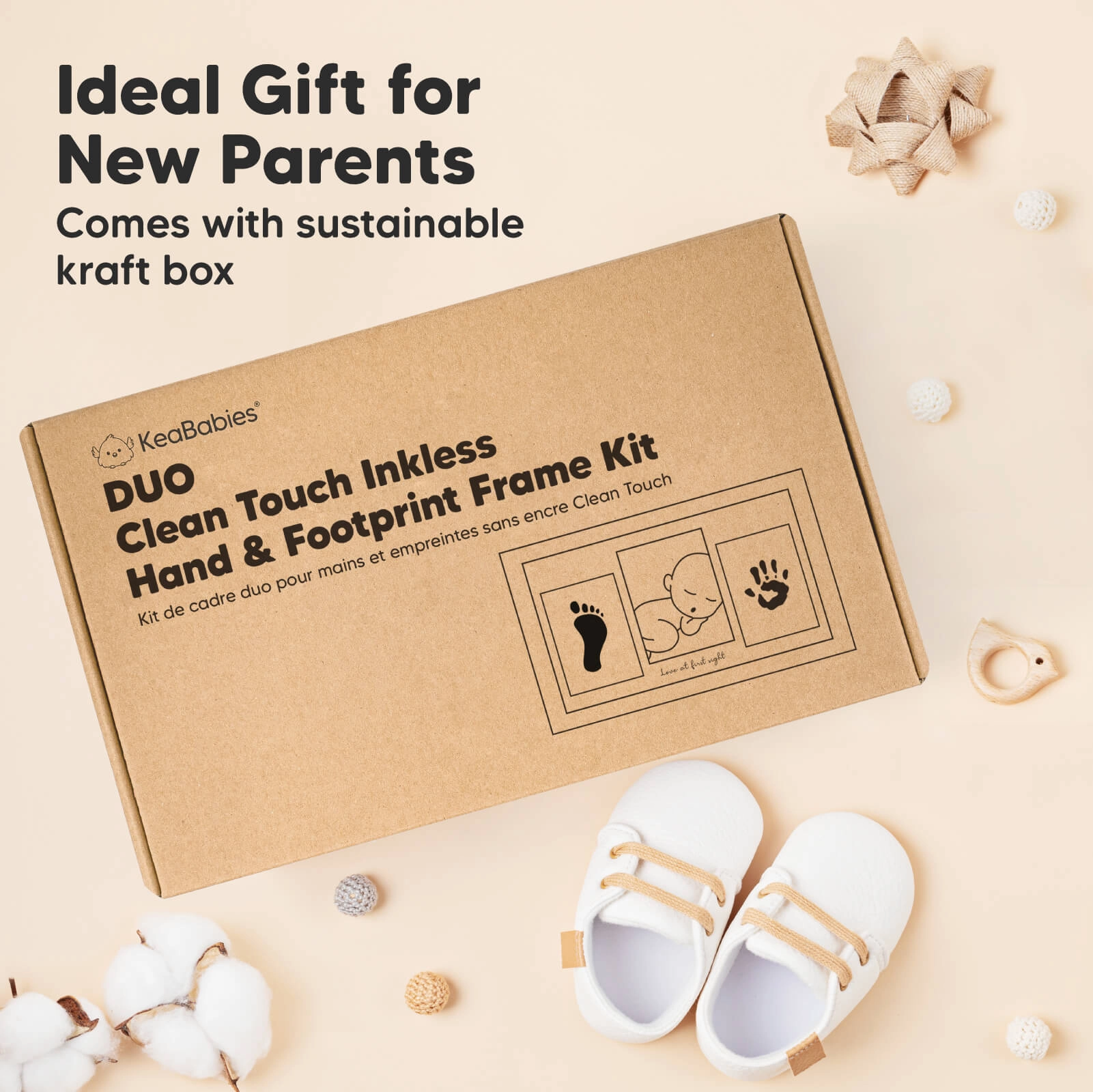 Duo Clean Touch Inkless Hand & Footprint Frame Kit (Petal Pink)