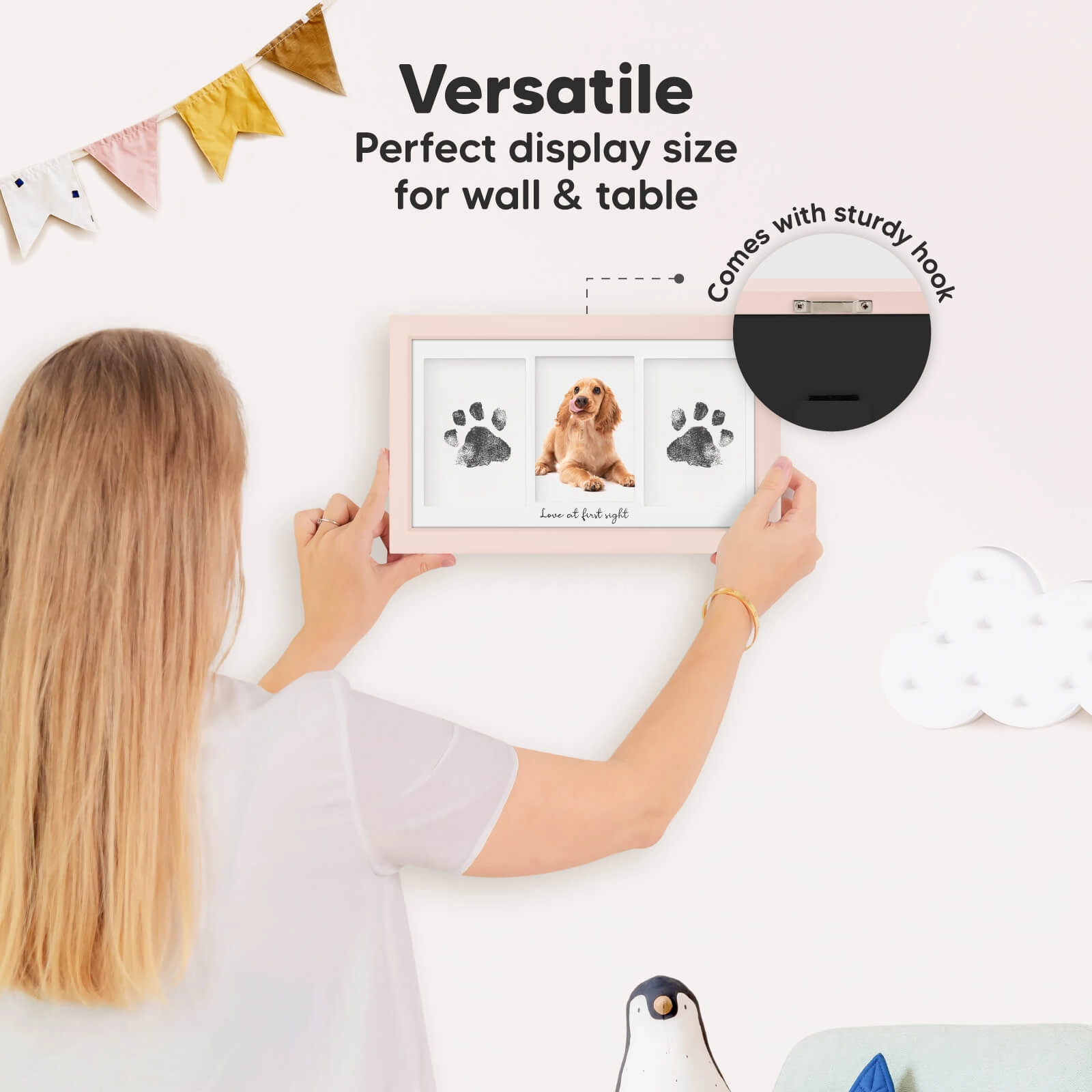 Duo Clean Touch Inkless Hand & Footprint Frame Kit (Petal Pink)