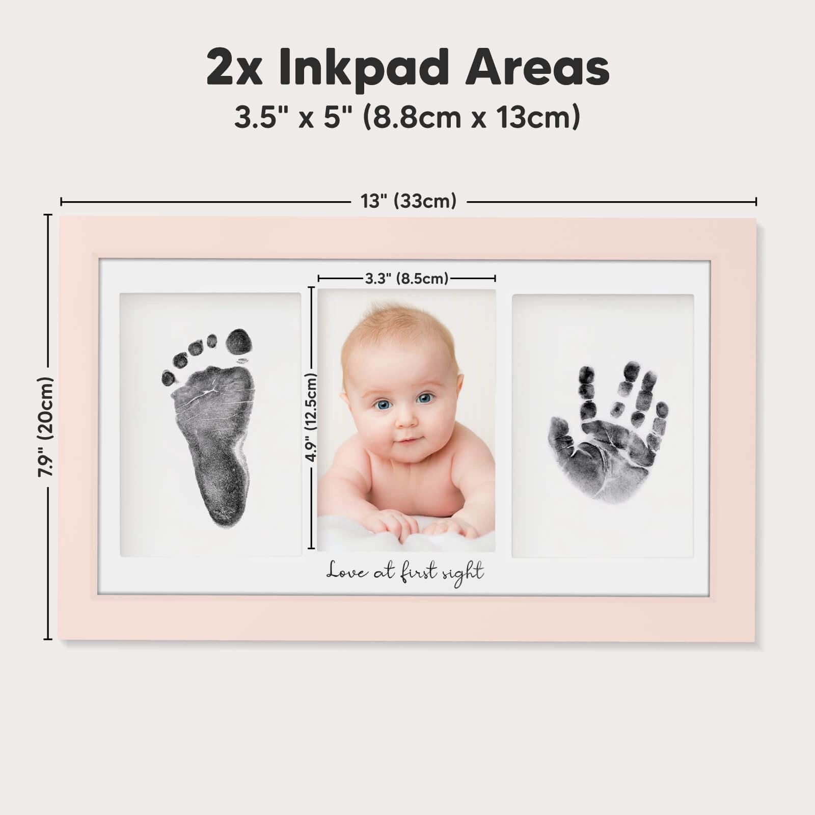 Duo Clean Touch Inkless Hand & Footprint Frame Kit (Petal Pink)