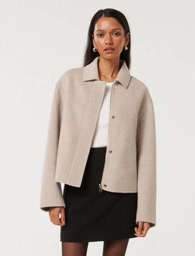 Eden Petite Zip Through Felled Jacket