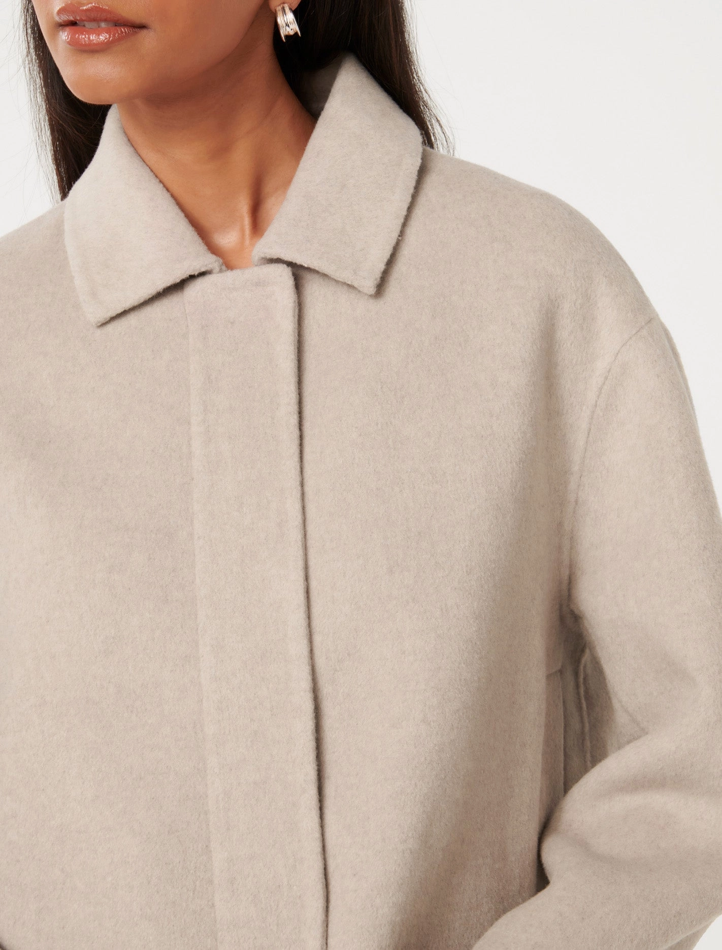 Eden Petite Zip Through Felled Jacket