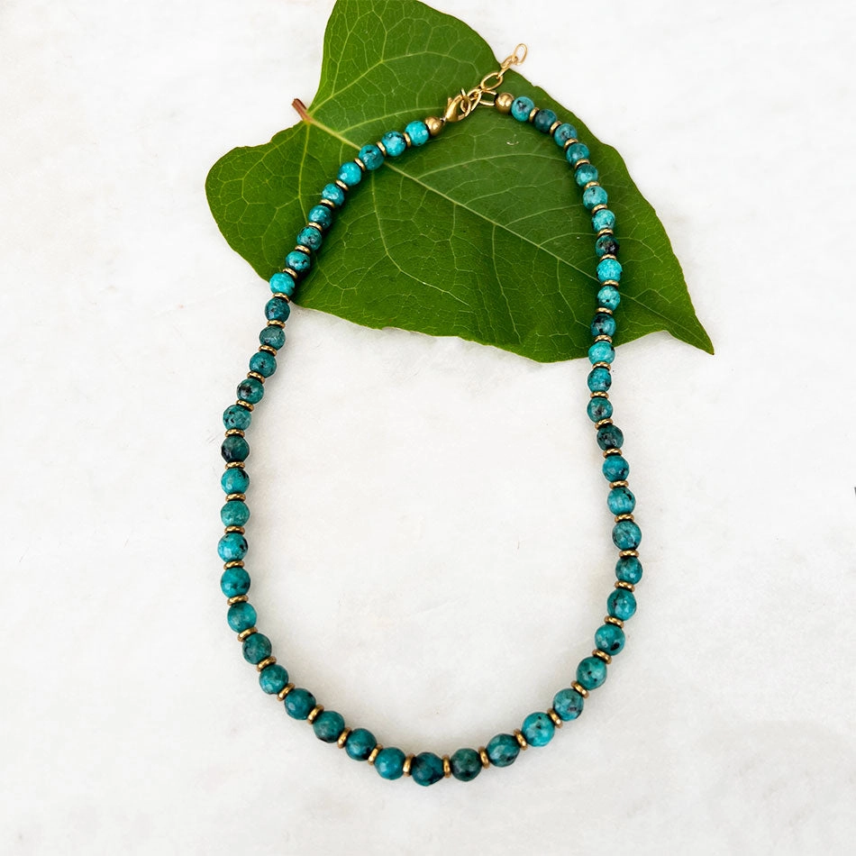 Elegant Stone Necklace - Turquoise, India