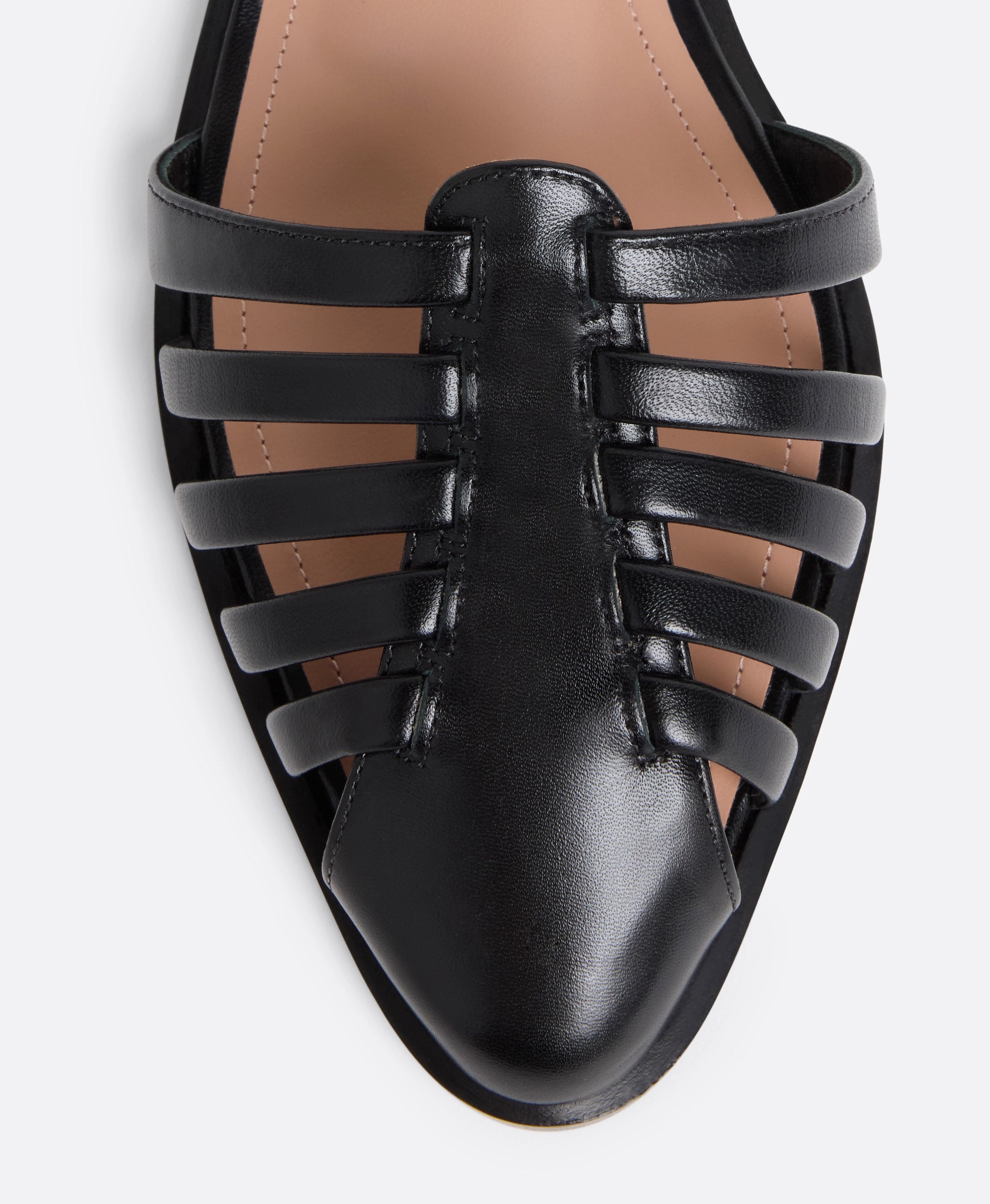 Eleonora Black Leather Flat Mules