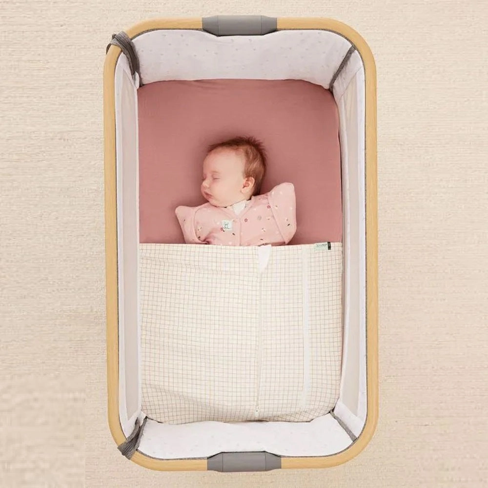 ErgoPouch Tuck Sheet Bedside Sleeper Caramel Grid