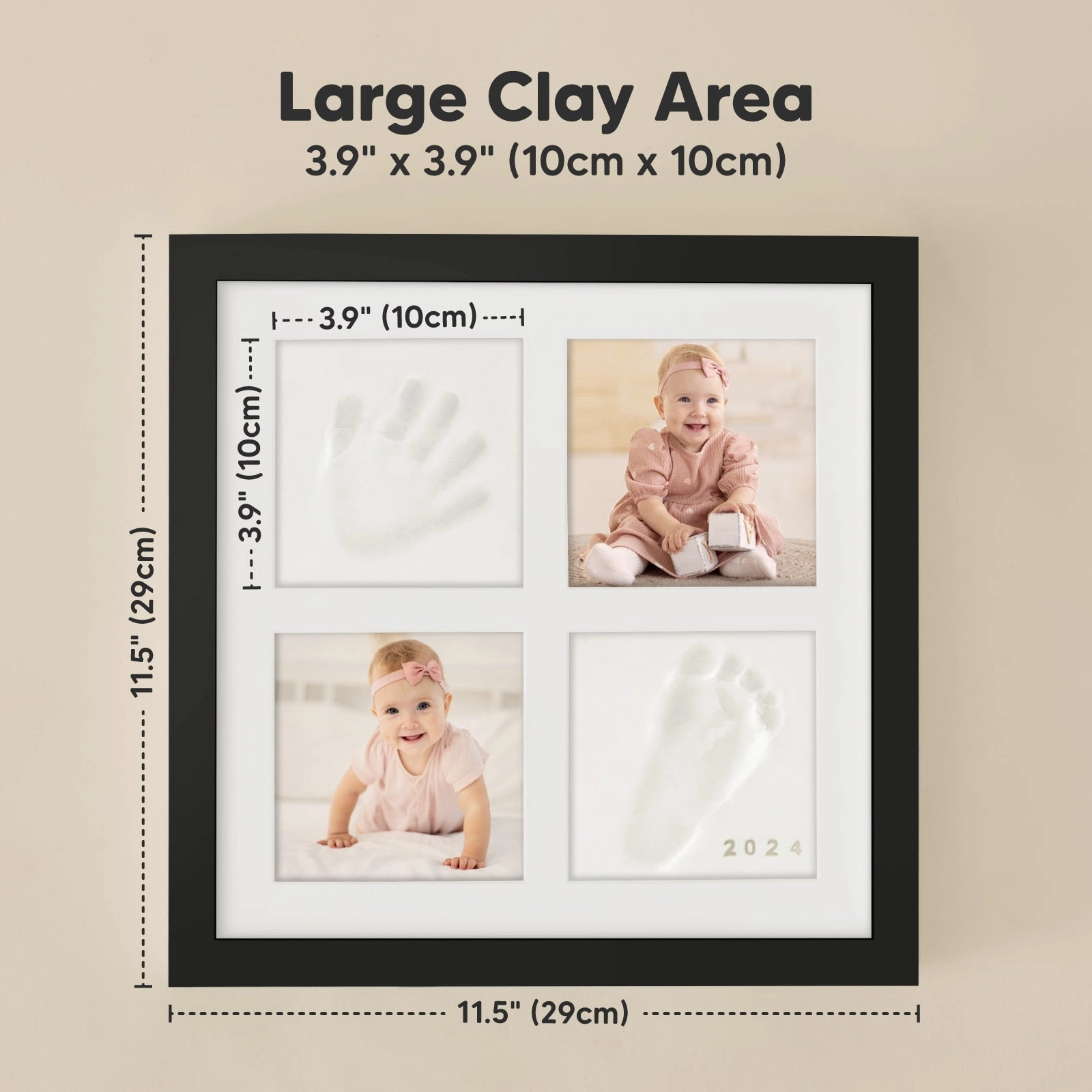 Ever Baby Hand & Footprint Keepsake Frame (Onyx Black)