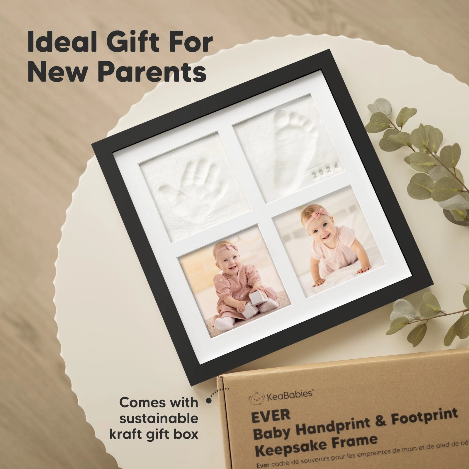 Ever Baby Hand & Footprint Keepsake Frame (Onyx Black)