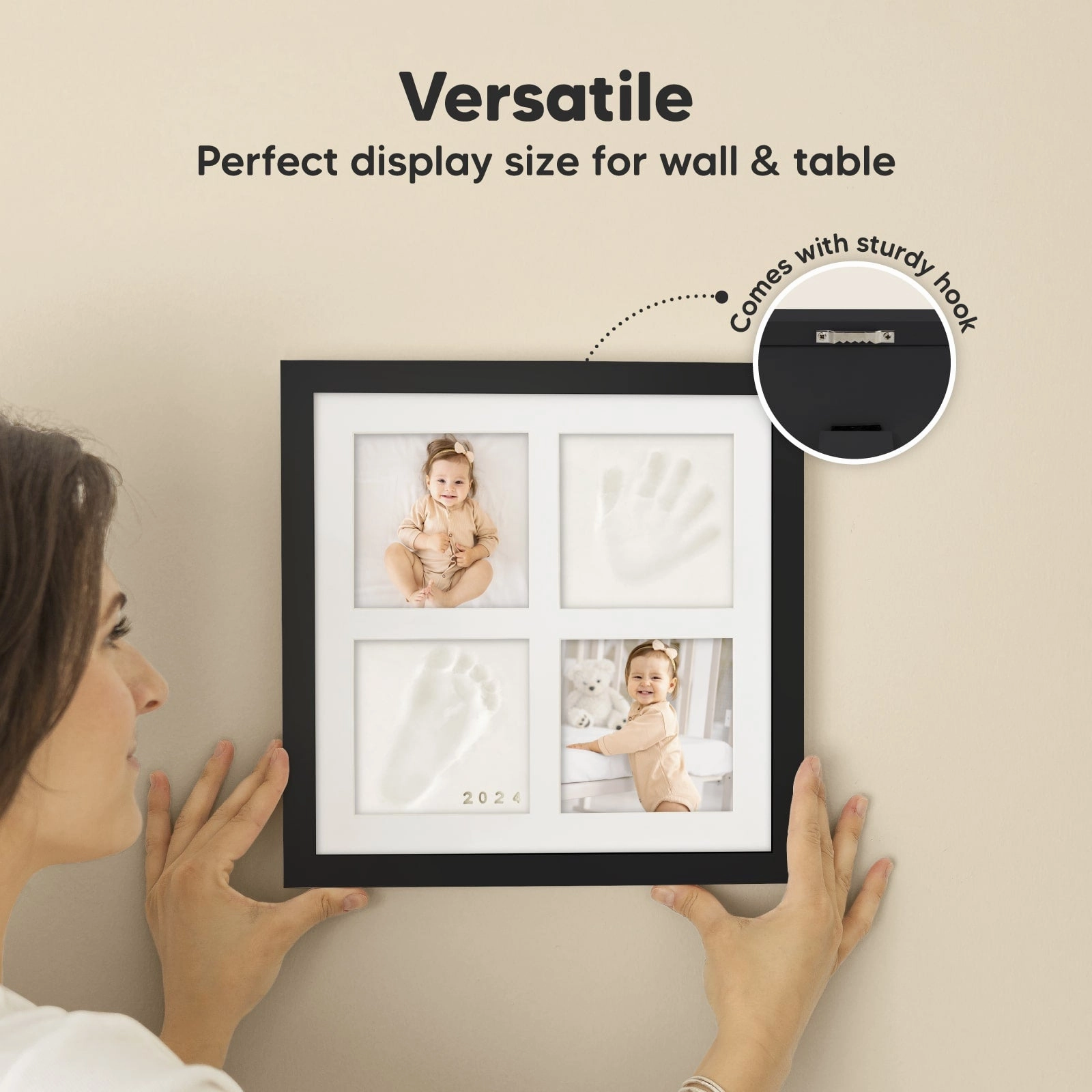 Ever Baby Hand & Footprint Keepsake Frame (Onyx Black)