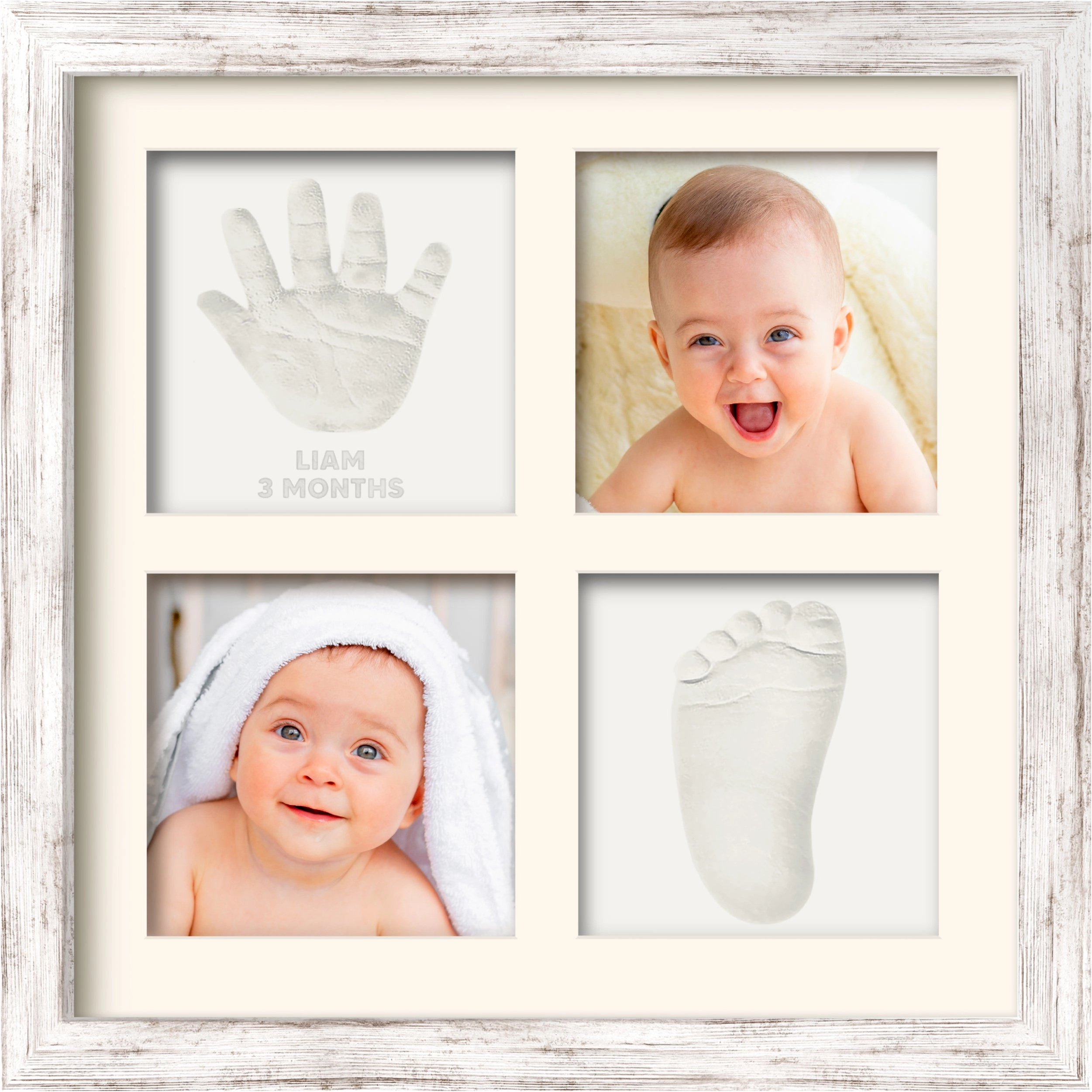 Ever Baby Hand & Footprint Keepsake Frame (Vintage White)