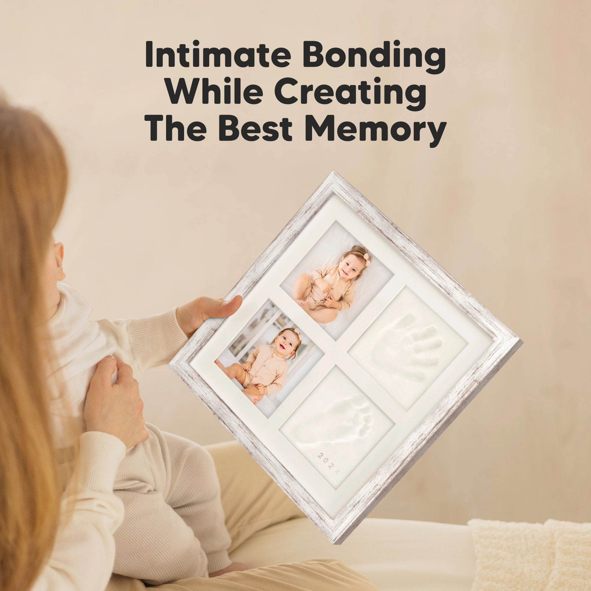 Ever Baby Hand & Footprint Keepsake Frame (Vintage White)