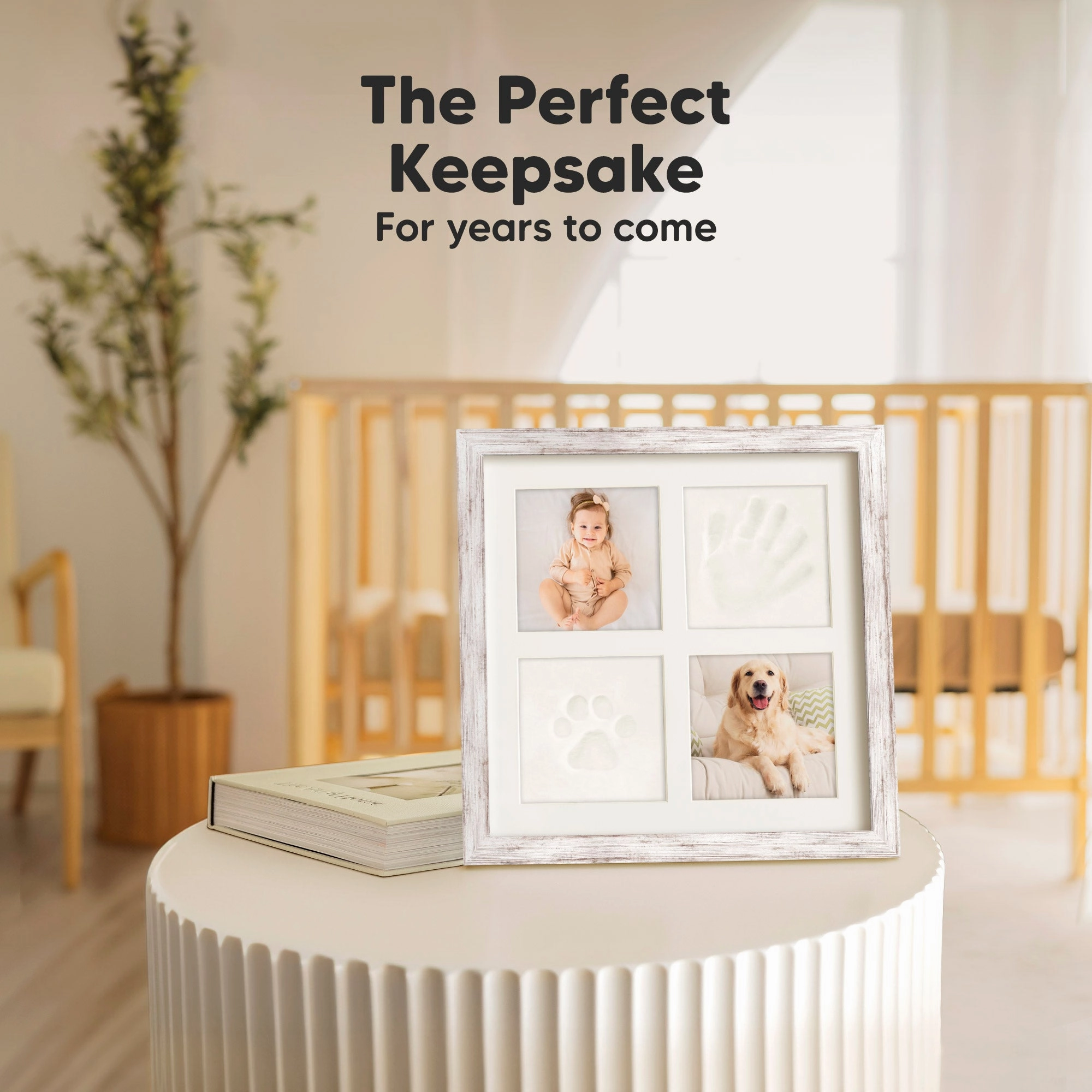 Ever Baby Hand & Footprint Keepsake Frame (Vintage White)
