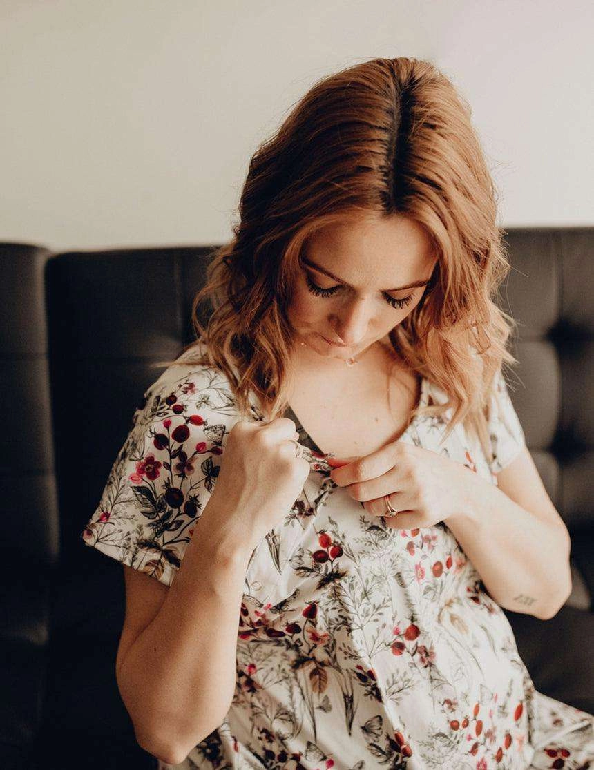 Floral Labor & Delivery Gown