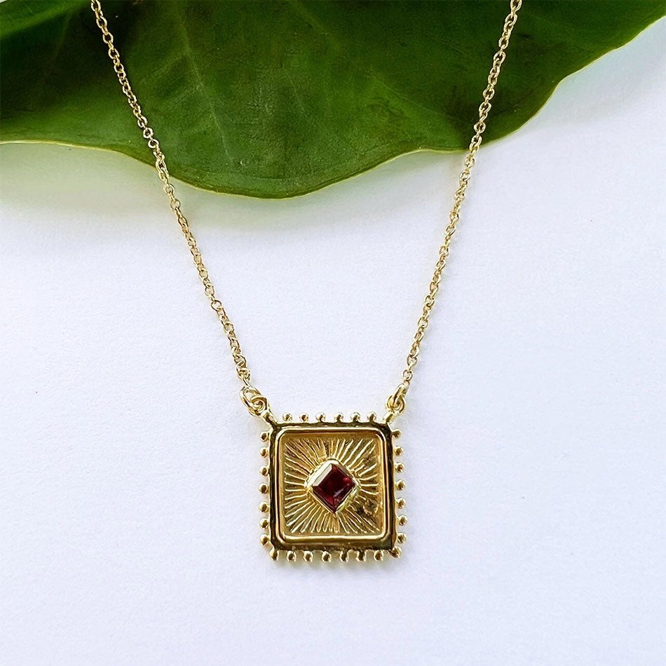 Garnet Sunray Necklace, India