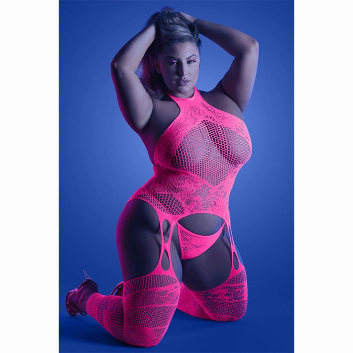 Glow Captivating Halter Bodystocking & G-String