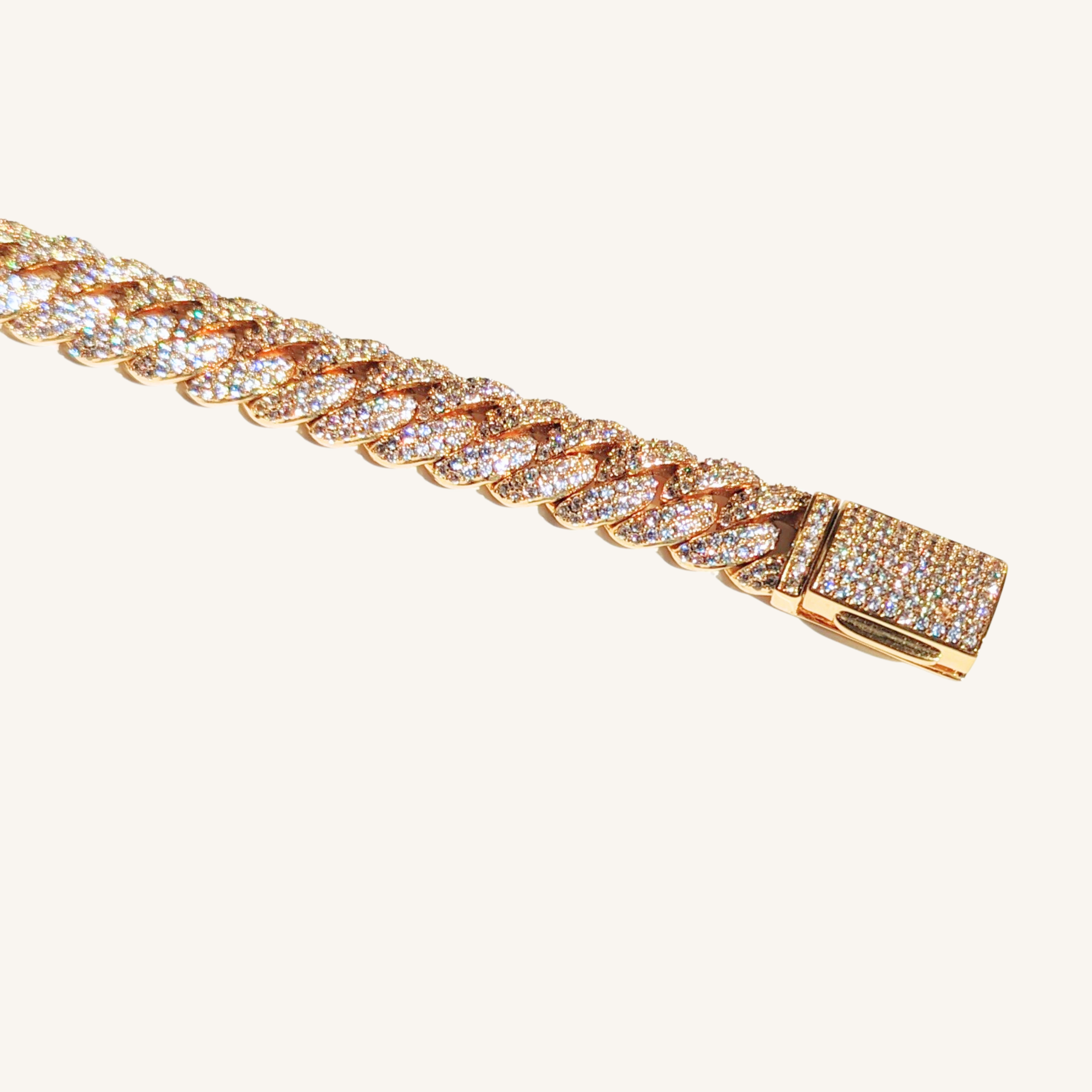 Gold Diamond Cuban Link Bracelet