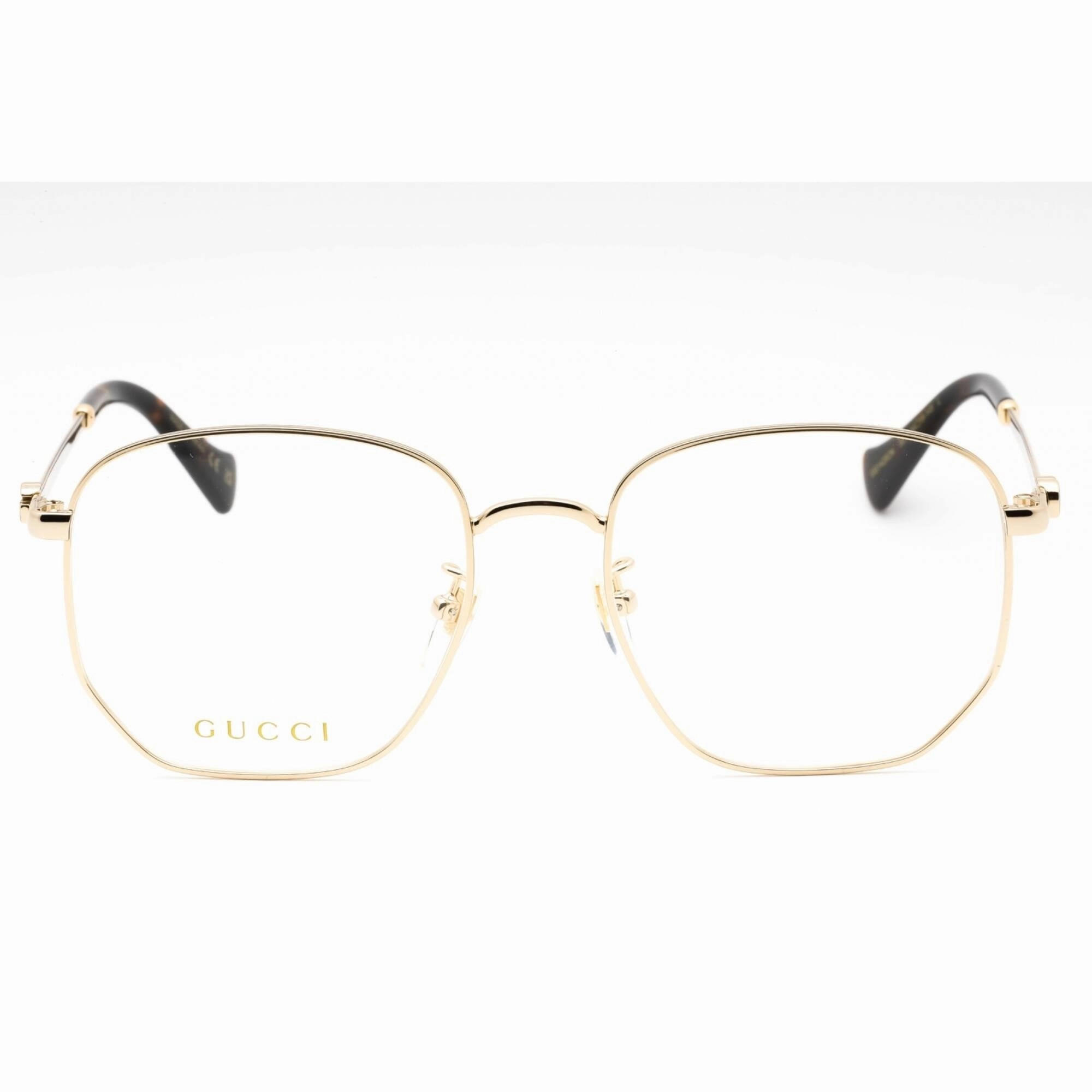 Gucci Women's Eyeglasses - Gold/Havana Full Rim Geometric Shape Frame | GG1420OK 001