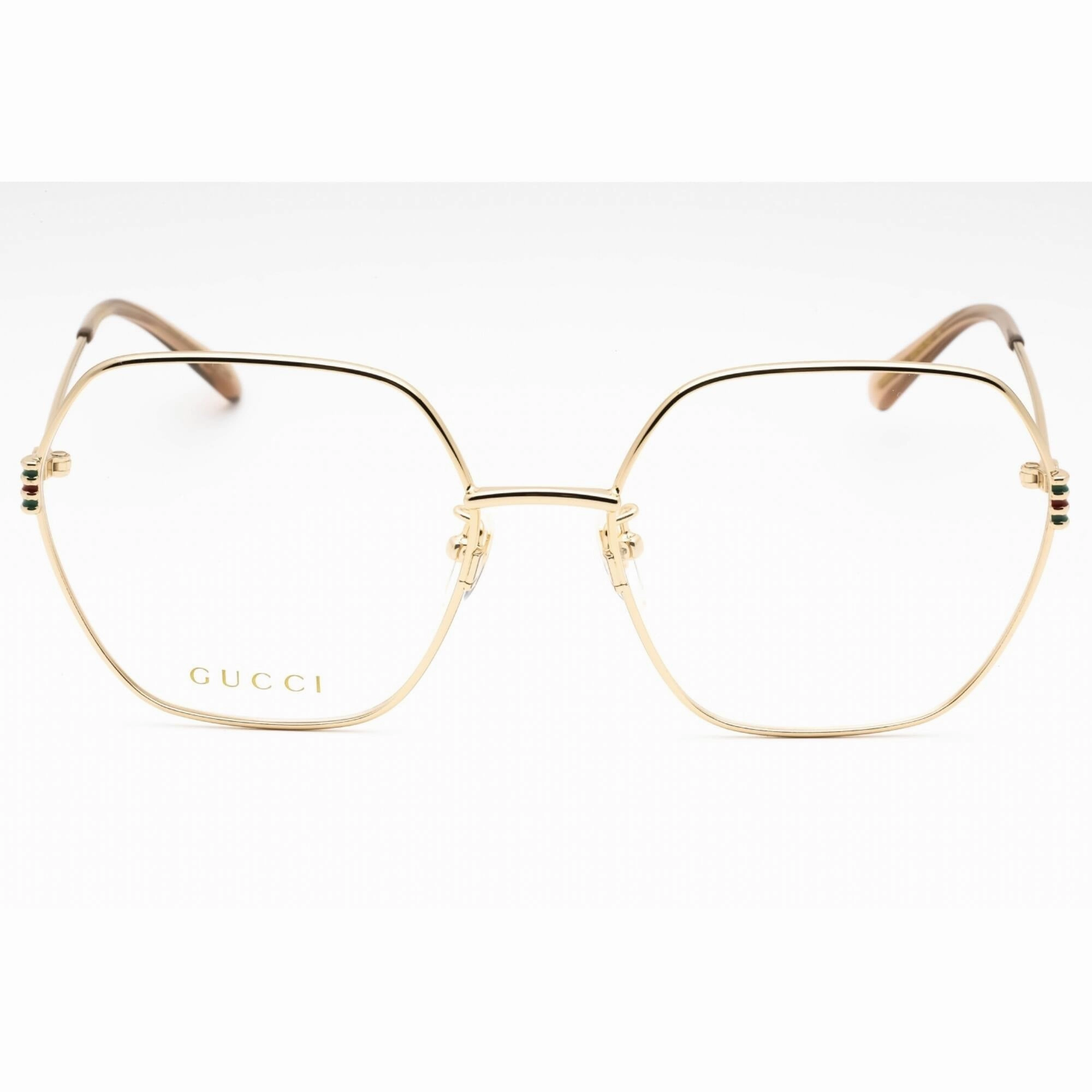 Gucci Women's Eyeglasses - Gold Metal Full Rim Geometric Shape Frame | GG1285O 001